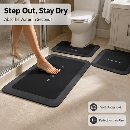 3pcs Absorbent Non-Slip Foot Mat