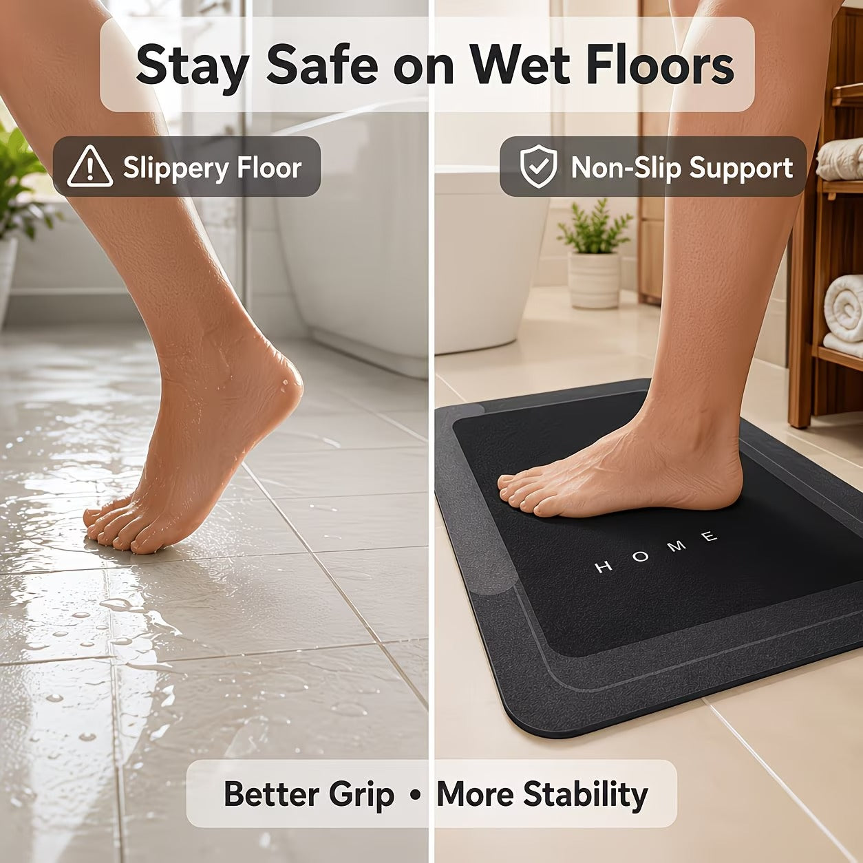 3pcs Absorbent Non-Slip Foot Mat